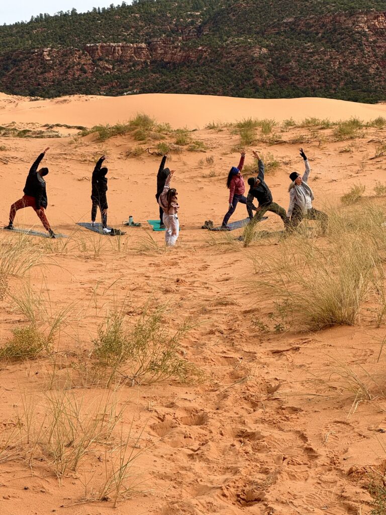 Yoga in the Pink Sand Dunes