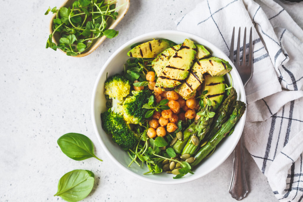 Healthy vegan retreat food